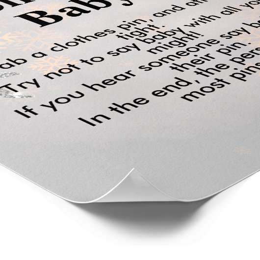 Kein Baby Ein wenig Schneeflocken pinkfarbene Poin Poster (Ecke)