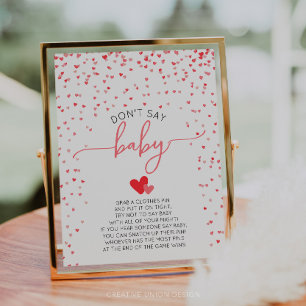 Kein Baby Game Baby Dusche Schild Digital Print