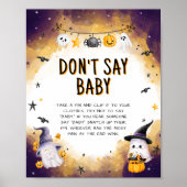 Kein Baby Halloween Baby Shower-Spielzeichen Poster (Vorne)