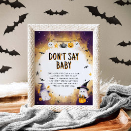 Kein Baby Halloween Baby Shower-Spielzeichen Poster