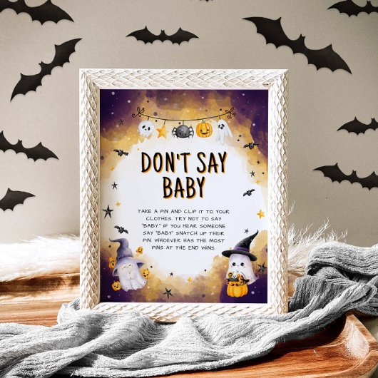 Kein Baby Halloween Baby Shower-Spielzeichen Poster