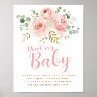 Kein Baby-Spielzeichen, Blush Pink Baby-Dusche P Poster