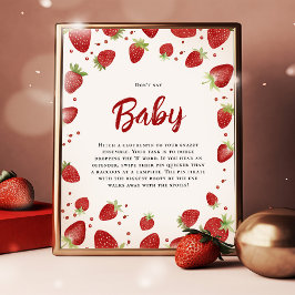 Kein Baby Strawberry Baby Duschzeichen Poster