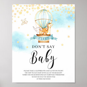Kein Babyspiel Schild Heißluftballon Tiere