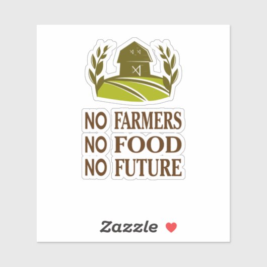 Kein Bauer für Nahrung in der Zukunft Aufkleber (Blatt)