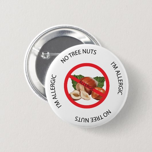 Kein Baum-Nuts Allergie-Alarm-Knopf Button (Vorne & Hinten)