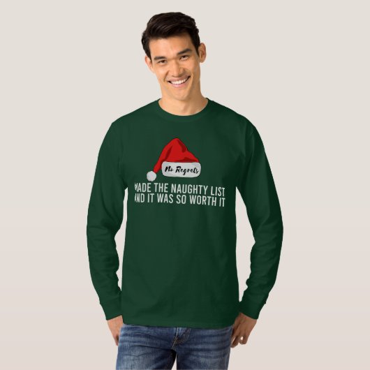 Kein Bedauern, das Weihnachten auf der schmutzigen T-Shirt (Vorne ganz)