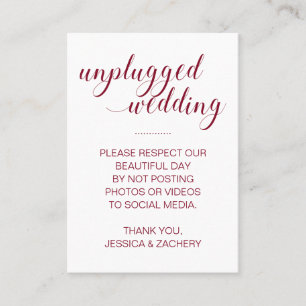 Kein Beitrag zu Social Media Burgundy Wedding Platzkarte