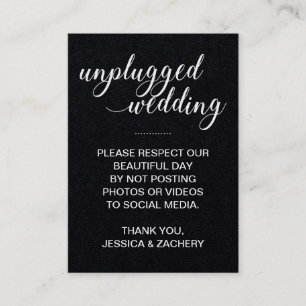 Kein Beitrag zu Social Media White auf Black Weddi Platzkarte