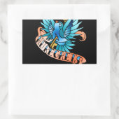 kein bereuender Vogel Rechteckiger Aufkleber (Tasche)