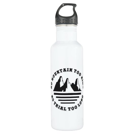 Kein Berg zu hoch, kein Weg zu lang Edelstahlflasche (Vorderseite)