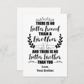 Kein besserer Freund als ein Bruder kein besserer  Dankeskarte (Vorne/Hinten)