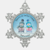 Kein besserer Freund als eine Schwester - Girl Sno Schneeflocken Zinn-Ornament (Vorderseite)