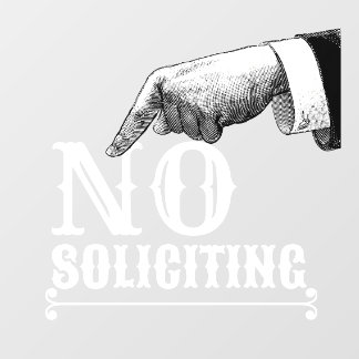 Kein Betteln Zeigende-Hand-Mannicule-Fensteraufkle Fensteraufkleber