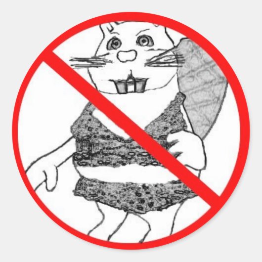 Kein Biber-Aufkleber Runder Aufkleber (Vorderseite)