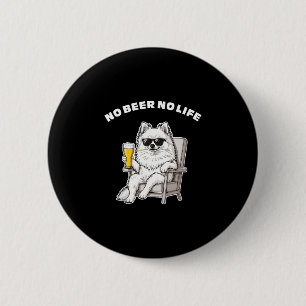Kein Bier Kein Leben Pomeranian Lustiger Hund Mit Button