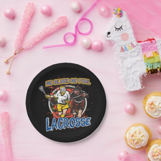 Kein Blut, kein regelwidriger Lacrosse Pappteller (Party)