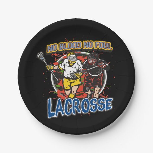 Kein Blut, kein regelwidriger Lacrosse Pappteller (Vorderseite)