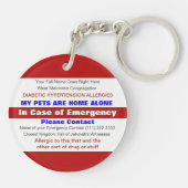 KEIN BLUT ~ Notinfo. auf Rückseite Schlüsselanhänger (Rückseite)