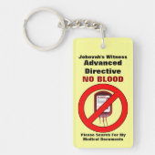 Kein Blut - vorgerückte Richtlinie Schlüsselanhänger (Vorderseite)
