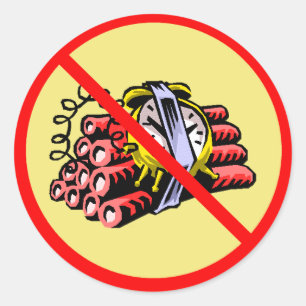 kein Bomben Tan Runder Aufkleber