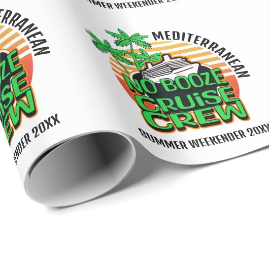 KEIN BOOZE CRUISE CREW Zielgruppe Reise Geschenkpapier (Rolleneckpunkt)