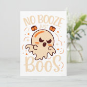 Kein Booze, nur Boos Halloween Einladung (Stehend Vorderseite)