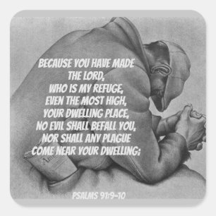 Kein Böse wird dir folgen Quadratischer Aufkleber