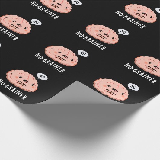 Kein Brainer Funny Anatomy Brain Pun Dark BG Geschenkpapier (Ecke)