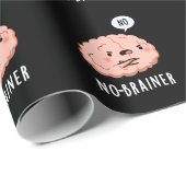Kein Brainer Funny Anatomy Brain Pun Dark BG Geschenkpapier (Rolleneckpunkt)