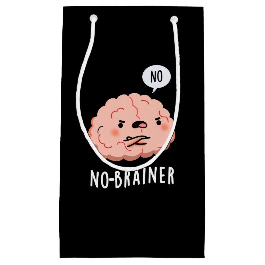Kein Brainer Funny Anatomy Brain Pun Dark BG Kleine Geschenktüte (Vorderseite)