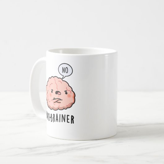 Kein Brainer Funny Anatomy Brain Pun Kaffeetasse (Vorderseite Links)