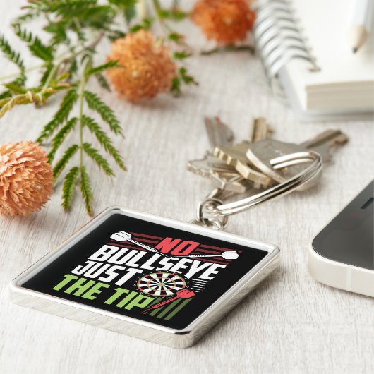 Kein Bullseye Nur der Tipp - Funny Dart Premium Schlüsselanhänger (Seite)