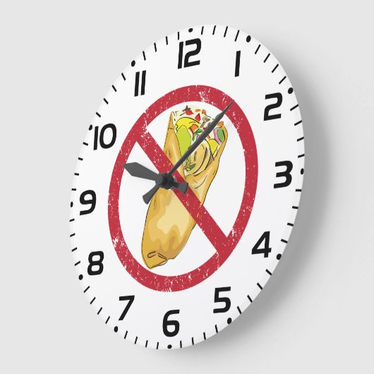 Kein Burritos-Verbot Große Wanduhr (Winkel)