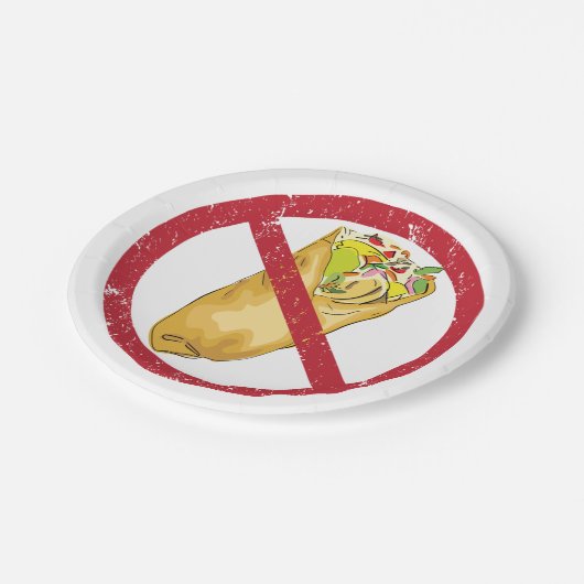 Kein Burritos-Verbot Pappteller (Schrägansicht)