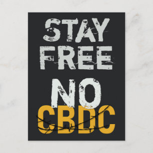 Kein CBDC, CBDC-Gegner Postkarte