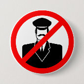 Kein Chauffeur erlaubt Symbol Lustige Warnung Button (Vorderseite)