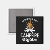 Kein City Light, nur Camp Feuer Nacht Groovy Magnet (Vorderseite/Rückseite)