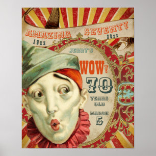 Kein Clown, es ist Vintag 70. Geburtstag Poster
