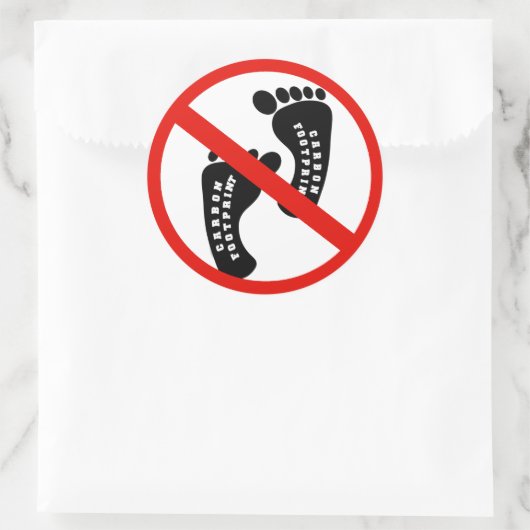 Kein CO2-Fußdruck Runder Aufkleber (Tasche)