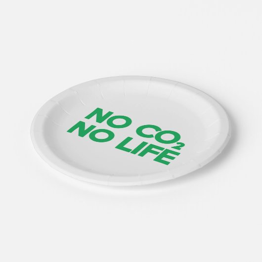 KEIN CO2 KEIN LEBEN PAPPTELLER (Schrägansicht)