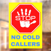 Kein Cold Caller Caller Sign (Anrufer stoppen)