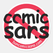 Kein Comic Sans Aufkleber (Vorderseite)