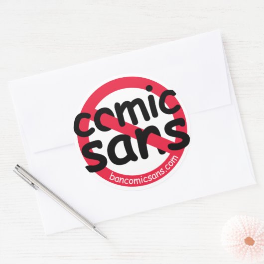 Kein Comic Sans Aufkleber (Umschlag)