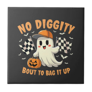 Kein Diggy Bout zum Bag It Up Halloween Ghost Fliese