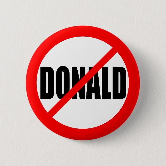 "KEIN DONALD " BUTTON (Vorderseite)