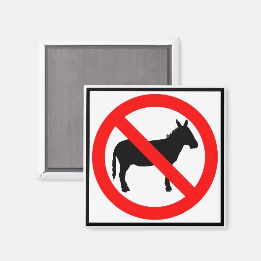 Kein Donkeys Highway-Zeichen Magnet (Vorderseite/Rückseite)