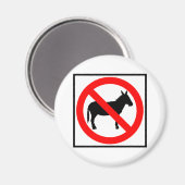 Kein Donkeys Highway-Zeichen Magnet (Vorderseite/Rückseite)