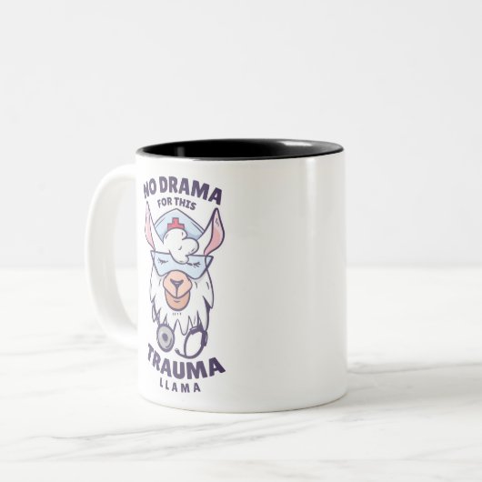 KEIN DRAMA FÜR DIESE TRAUMLAMA ZWEIFARBIGE TASSE (Vorderseite Links)