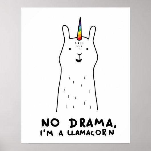 Kein Drama, ich bin ein Llamakorn Poster (Vorne)